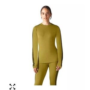 Ibex Woolies 250 Crew Women’s Xl in Olive/Electric Olive 100% Merino Base Layer